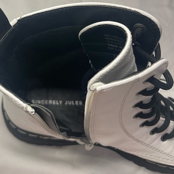 Sincerley Jules Harley white Combat Boot Laceup brand New size 9 - Picture 5 of 16